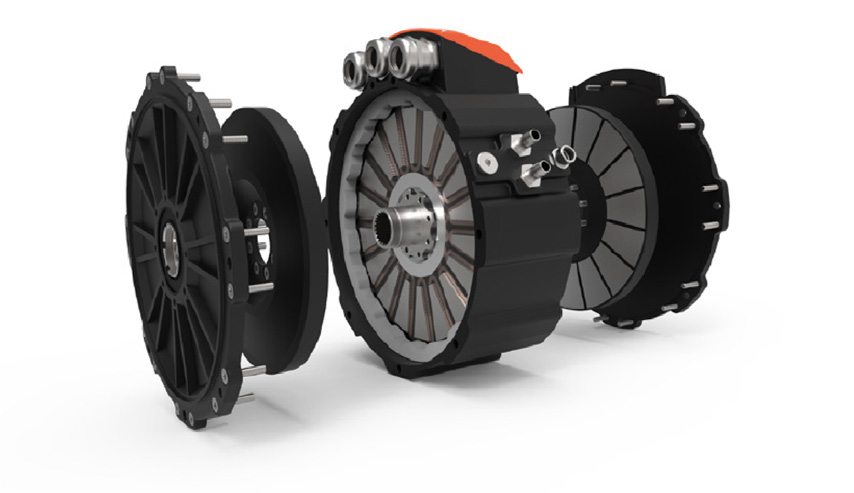 axial flux motor technology - exploded view